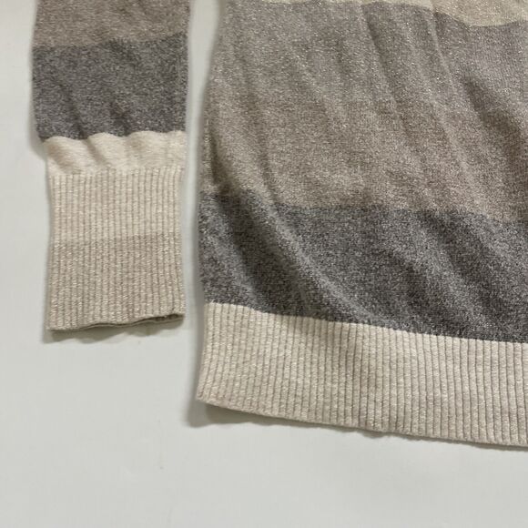 Express Sweater Sparkly Striped Long Sleeve Pullover Lightweight Medium - Picture 6 of 10